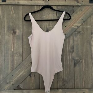 Abercrombie & Fitch Light Pink Sleeveless Ribbed Bodysuit Size Large